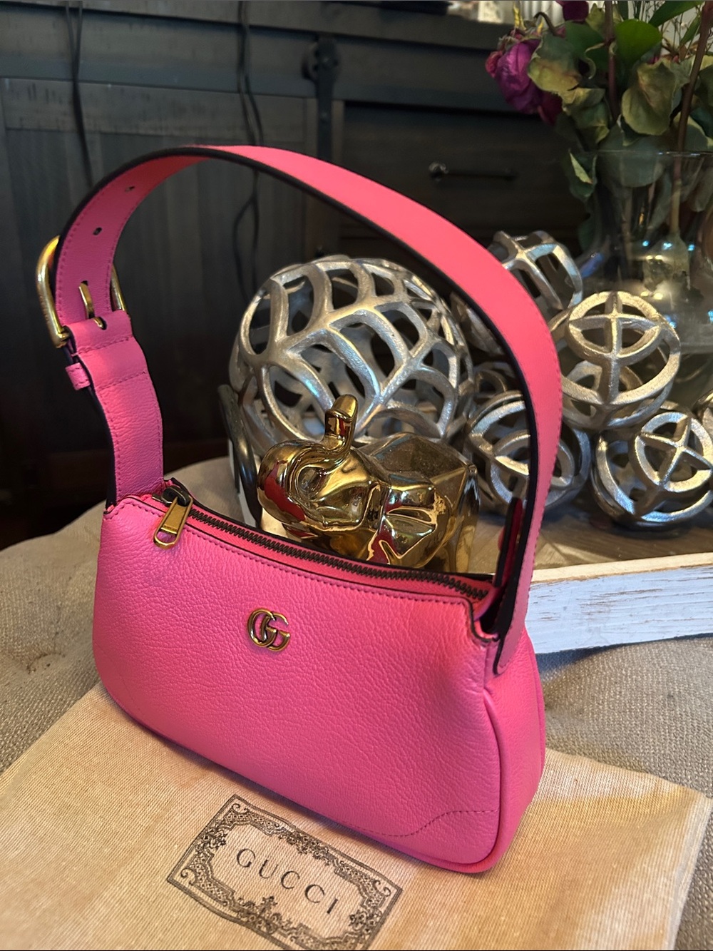 Gucci Aphrodite mini pink leather bag - Picture 5 of 16